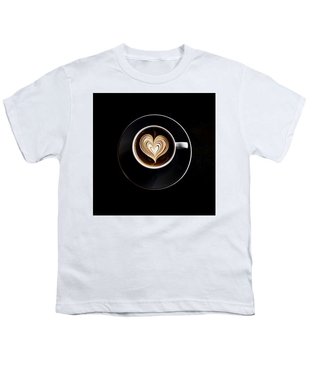 Coffee Youth T-Shirt featuring the painting From Bean to Beauty - Black Coffee Art by Lourry Legarde