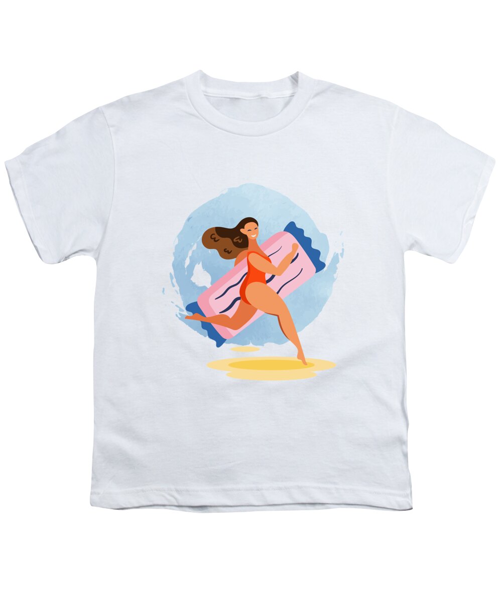 Besties Clipart Youth T-Shirt featuring the digital art Funny Summer Girls Clipart Set. No 1/4 by Mounir Khalfouf