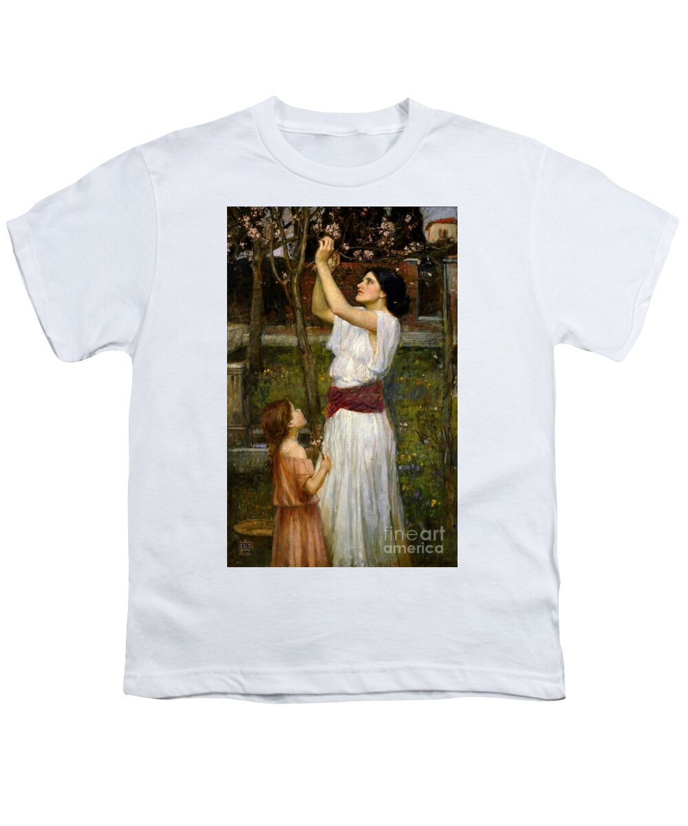 John William Waterhouse Youth T-Shirt featuring the painting Gathering Almond Blossoms by John William Waterhouse