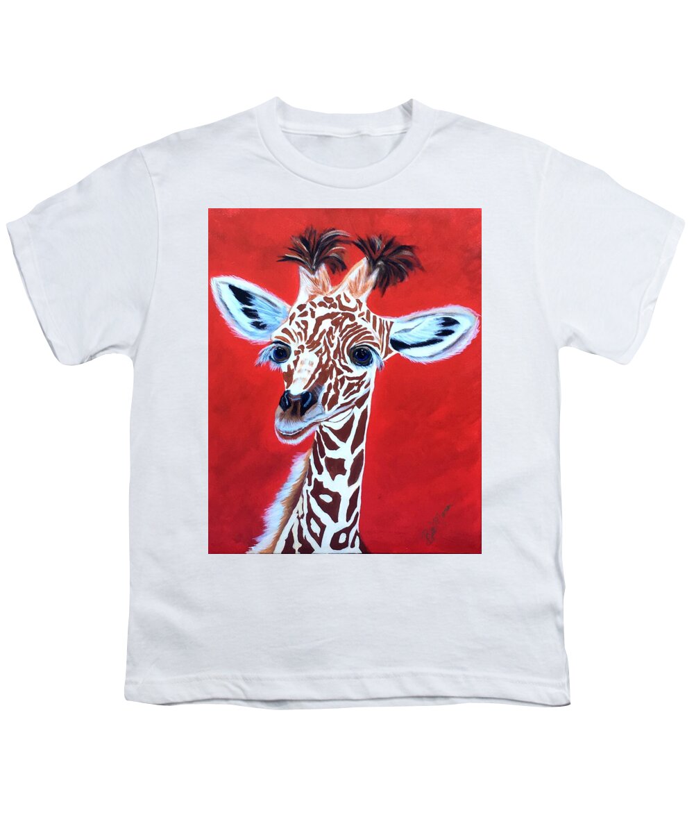  Youth T-Shirt featuring the painting Gerry the Giraffe by Bill Manson