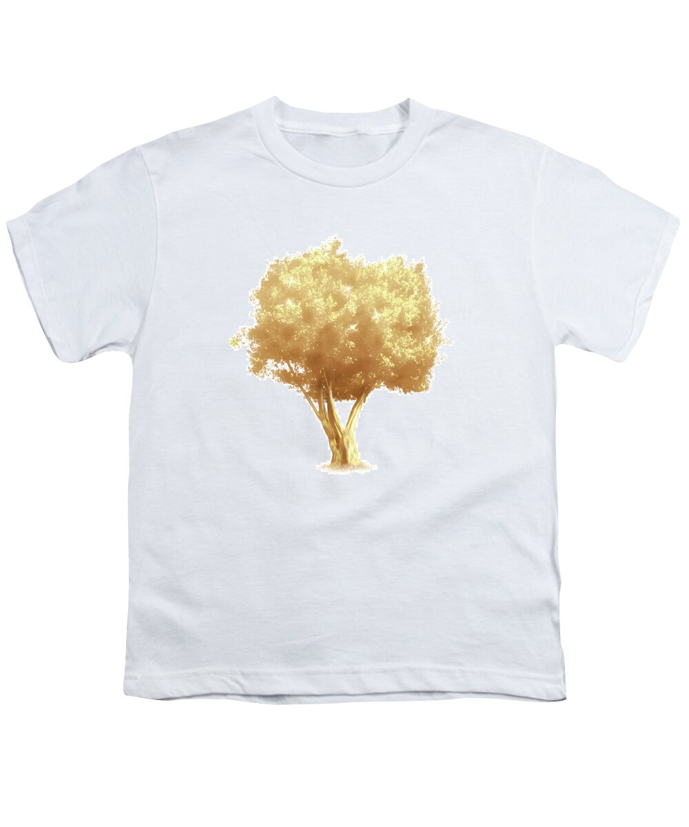 Tree Youth T-Shirt featuring the digital art Golden Tree Design 175 by Lucie Dumas