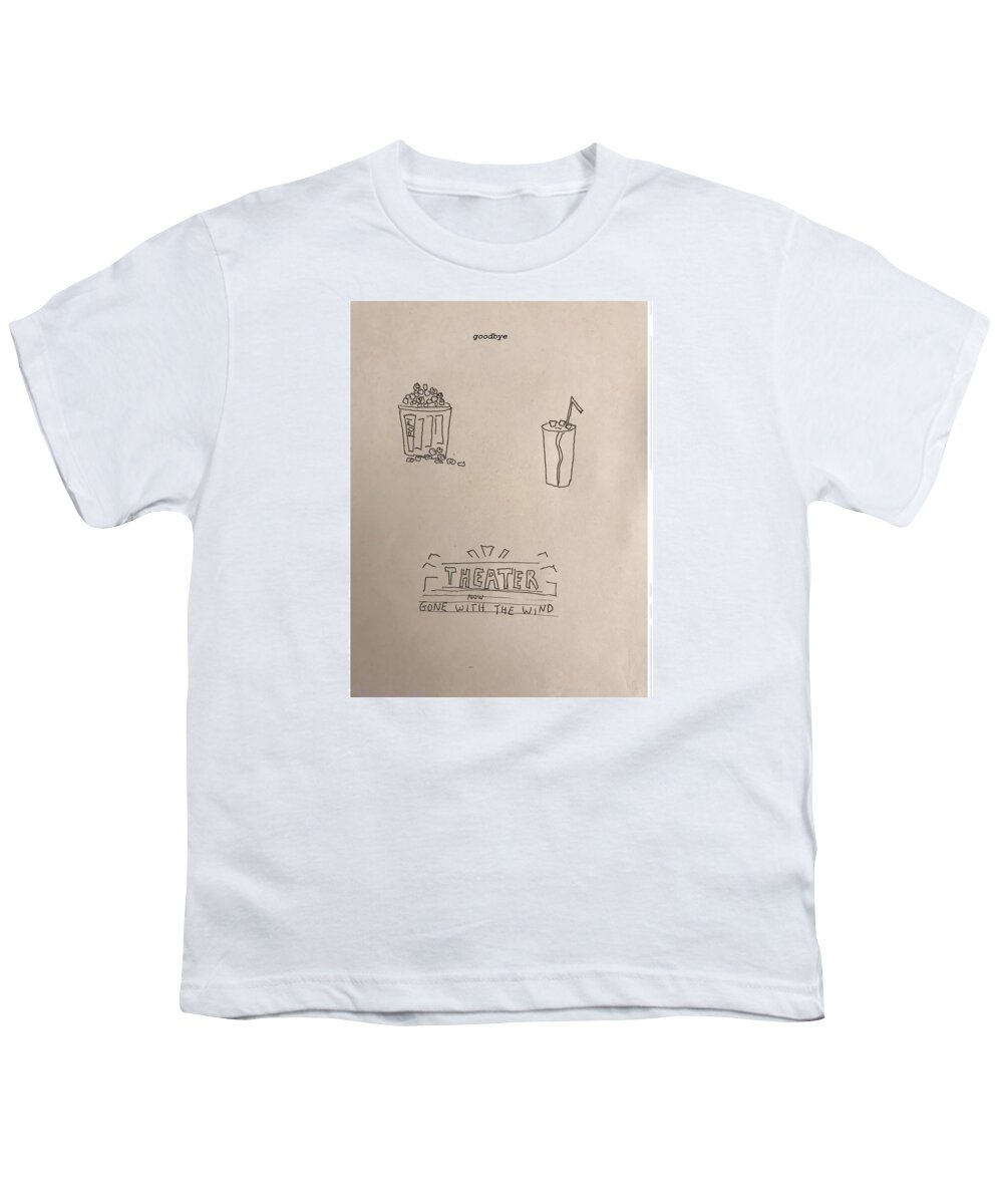 Sketch Youth T-Shirt featuring the drawing Goodbye by Ashley Rice