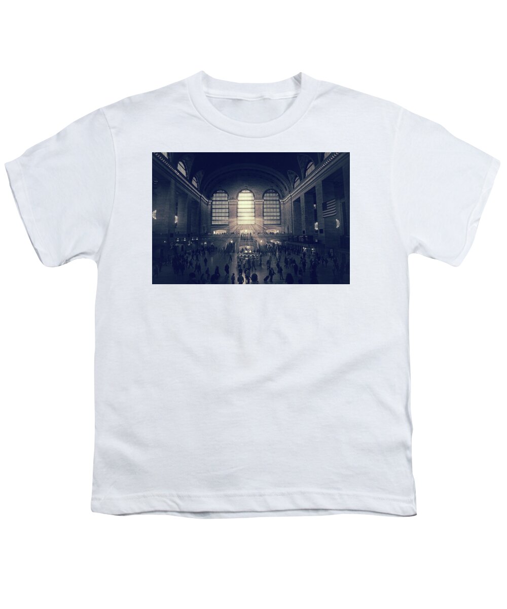 Grand Central Terminal Youth T-Shirt featuring the photograph Grand Central Monochrome by Jessica Jenney