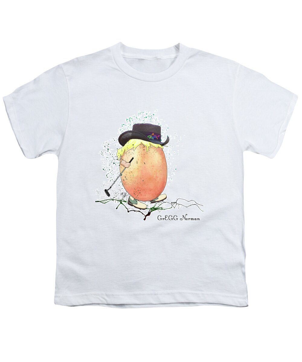 Egg Youth T-Shirt featuring the mixed media GrEGG Norman by Miki De Goodaboom