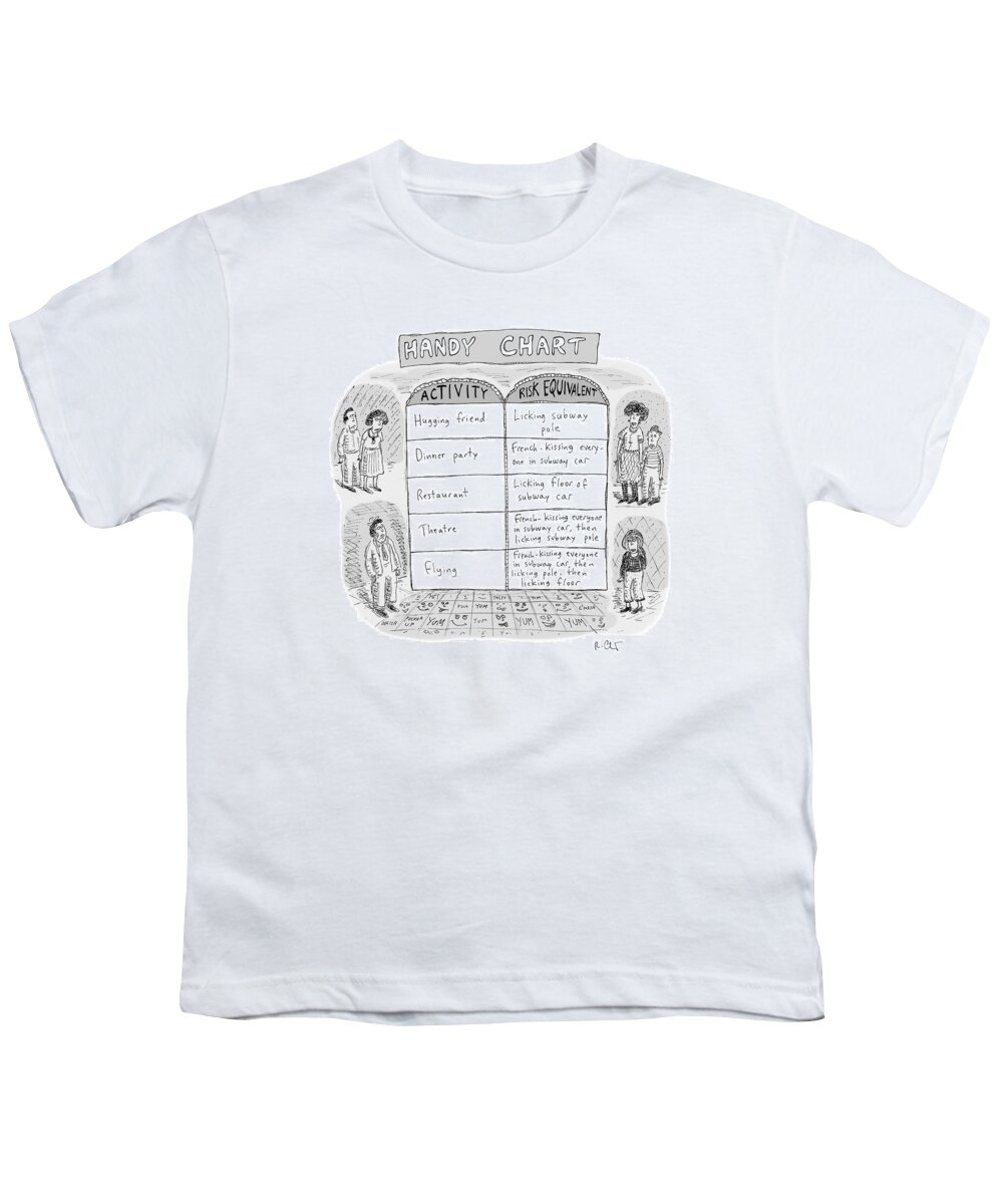 Captionless Youth T-Shirt featuring the drawing Handy Chart by Roz Chast