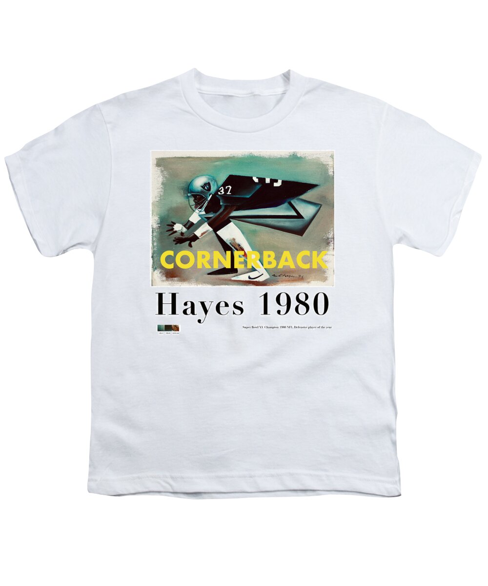 Lester Hayes Youth T-Shirt featuring the mixed media Hayes 1980 by Martel Chapman