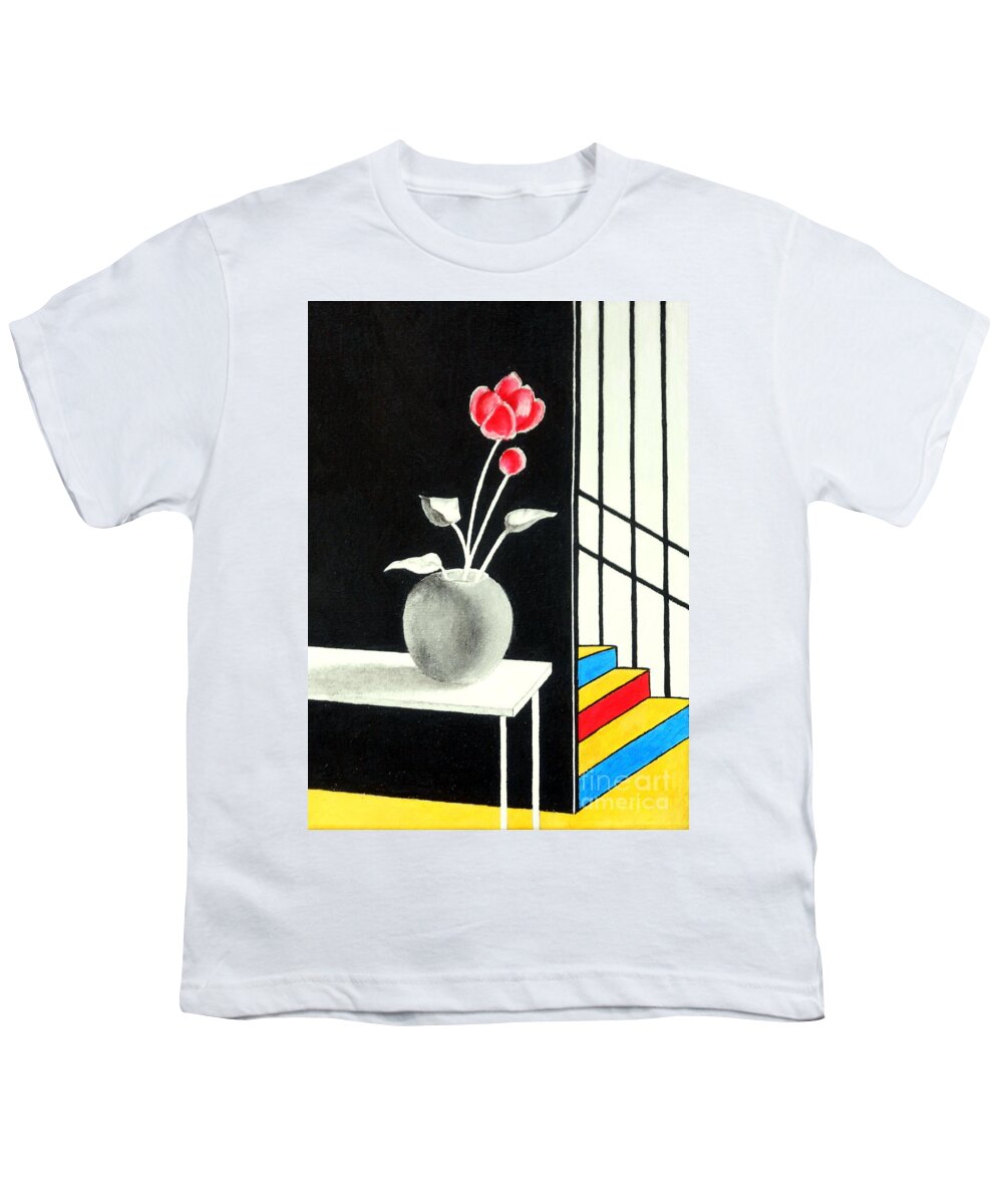 Mondrian Youth T-Shirt featuring the painting House of Mondrian by Jayne Somogy