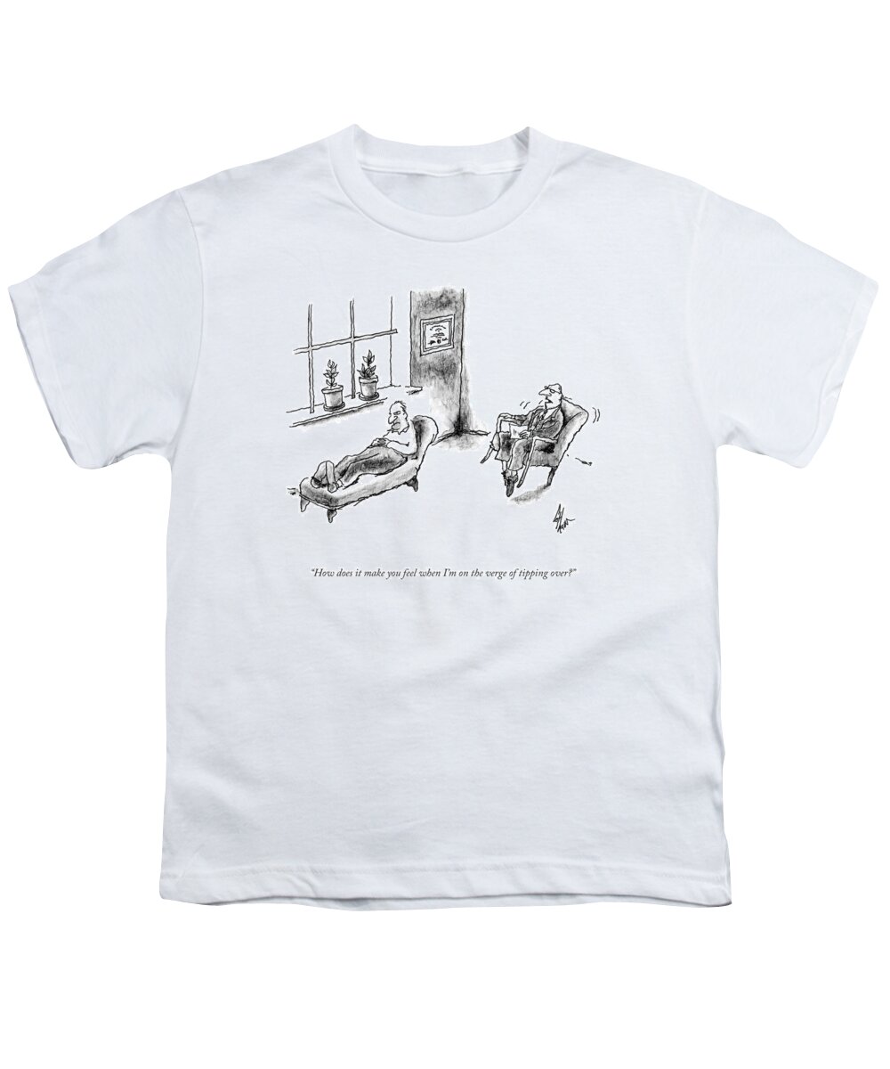 A24897 Youth T-Shirt featuring the drawing How Does It Make You Feel? by Frank Cotham