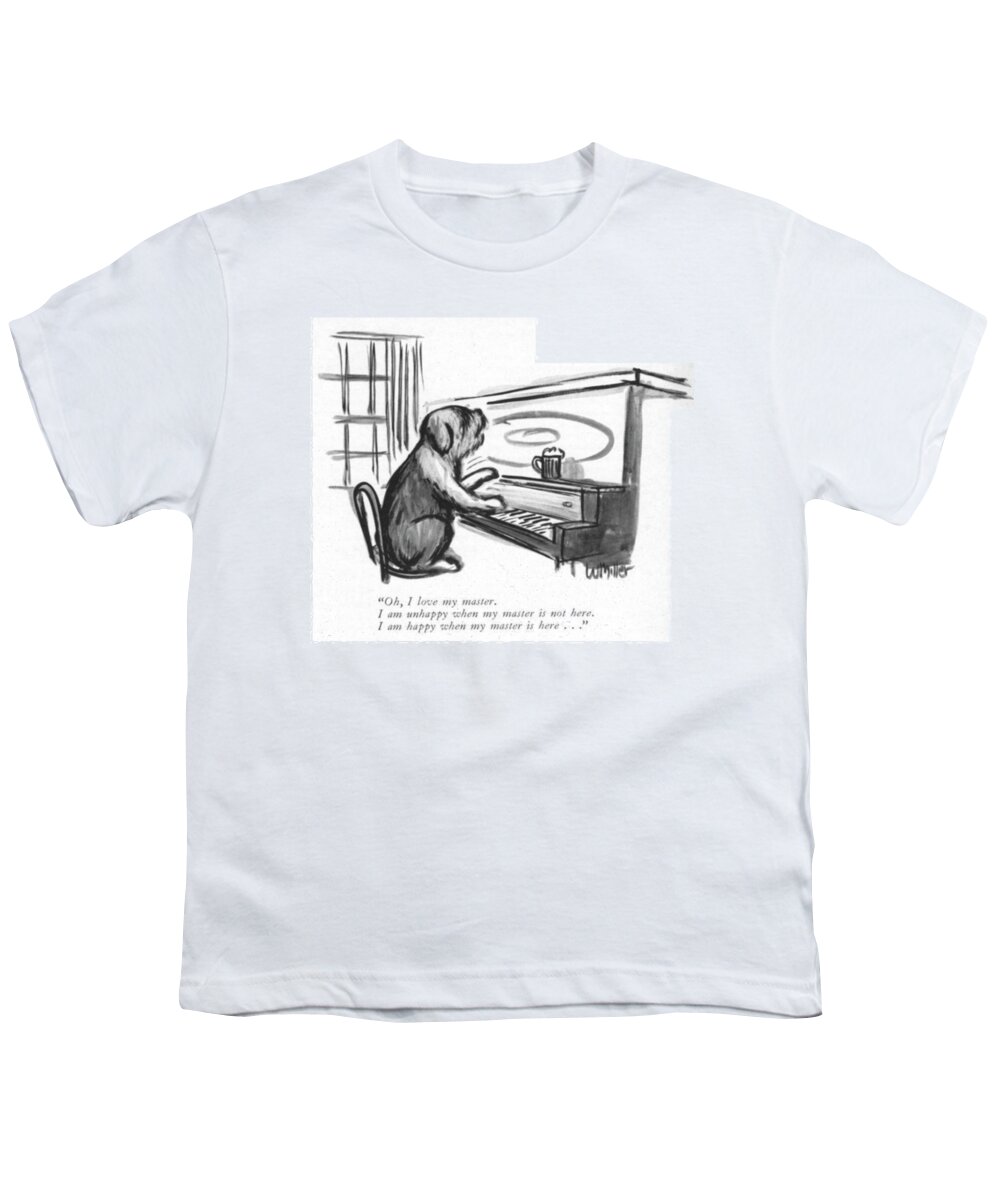 oh Youth T-Shirt featuring the drawing I Love My Master by Warren Miller