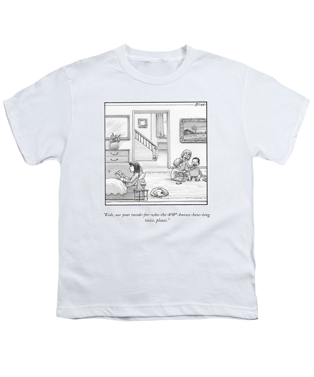 kids Youth T-Shirt featuring the drawing Inside Voice by Harry Bliss