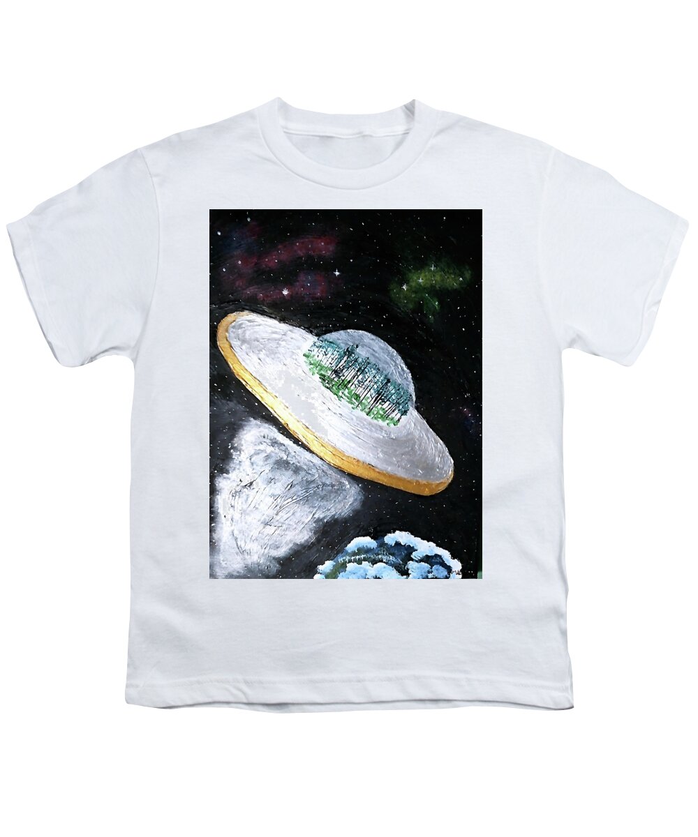 Christina Knight Youth T-Shirt featuring the painting Intergalactic Forrest Delivery Service by Christina Knight