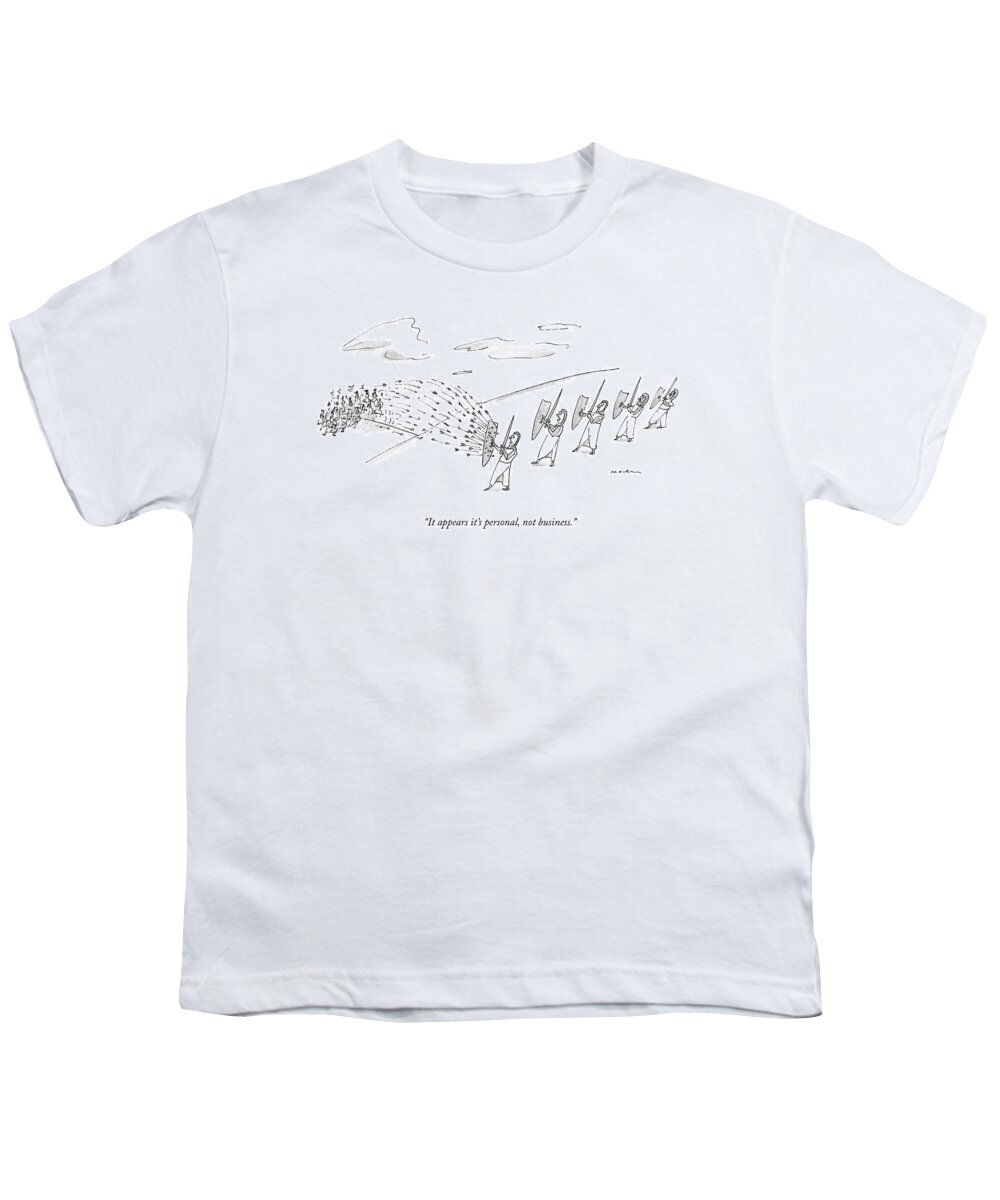 It Appears It's Personal Youth T-Shirt featuring the drawing It's Personal by Michael Maslin