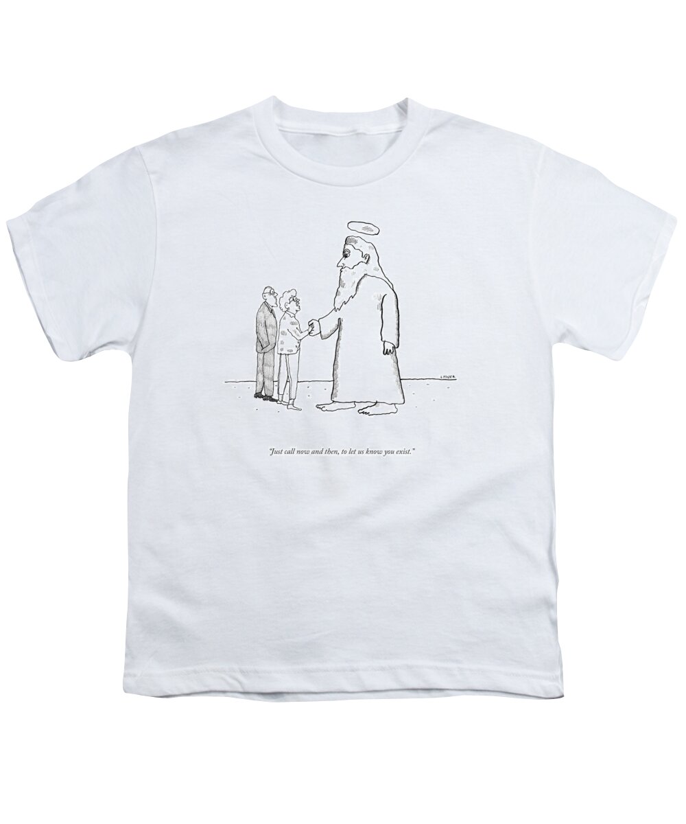 Just Call Now And Then Youth T-Shirt featuring the drawing Just Call Now And Then by Liana Finck