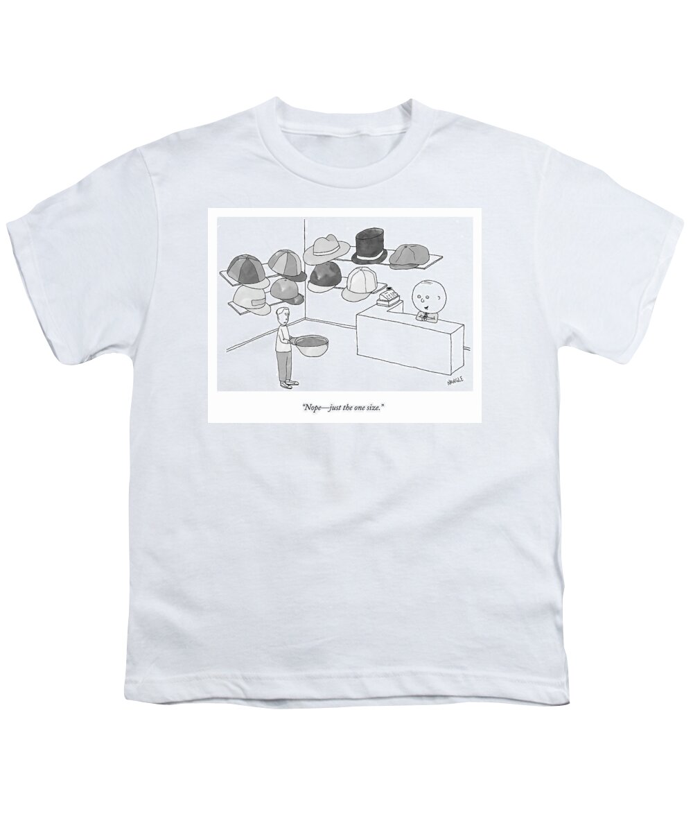 Nopejust The One Size. Youth T-Shirt featuring the drawing Just the One Size by Jared Nangle