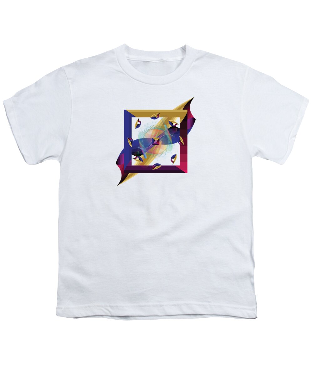 Abstract Graphic Youth T-Shirt featuring the digital art Kuklos No 4368 multi png by Alan Bennington