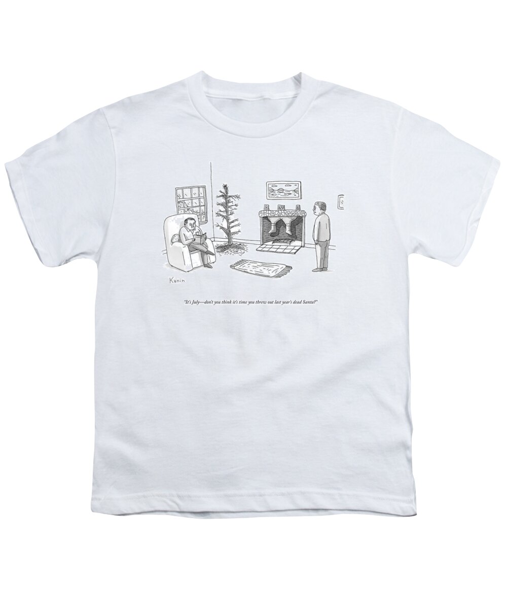 A23139 Youth T-Shirt featuring the drawing Last Year's Dead Santa by Zachary Kanin