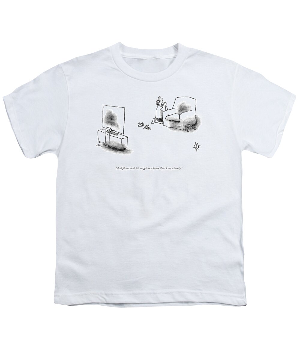 A24042 Youth T-Shirt featuring the drawing Lazier Than I Am by Frank Cotham