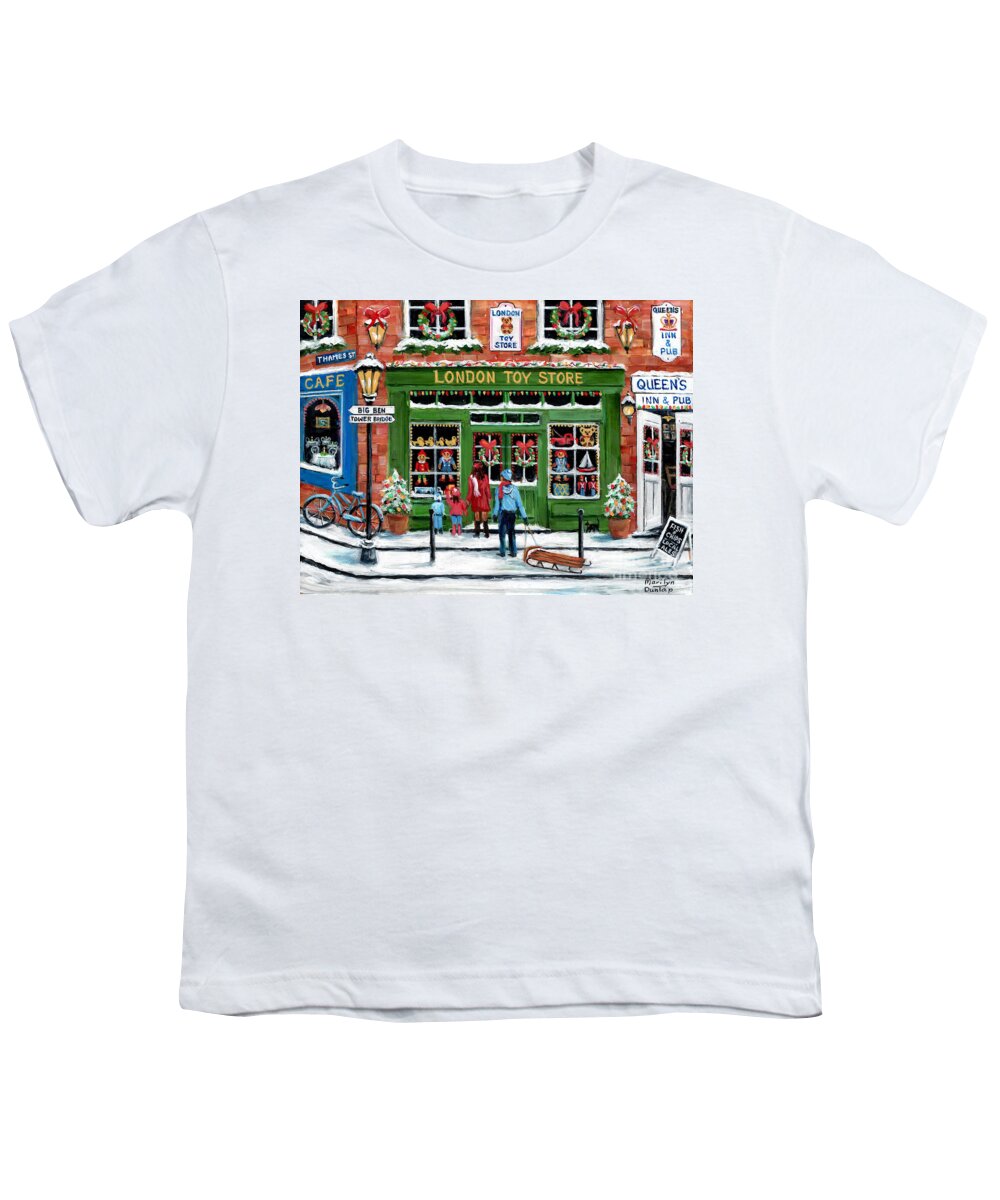 Toy Store Youth T-Shirt featuring the painting London Toy Store by Marilyn Dunlap