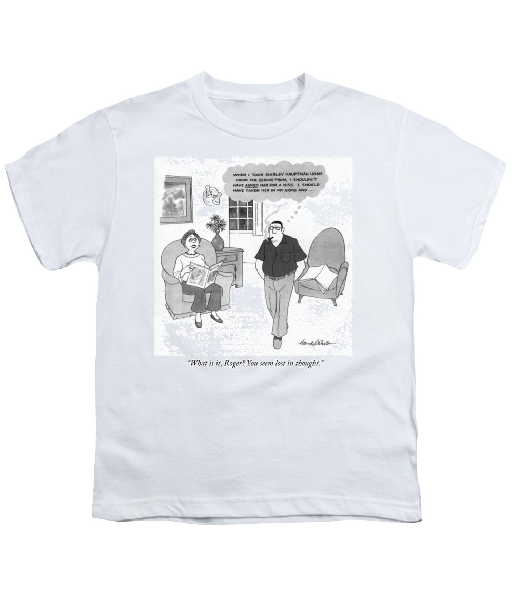 what Is It Youth T-Shirt featuring the drawing Lost In Thought by JB Handelsman