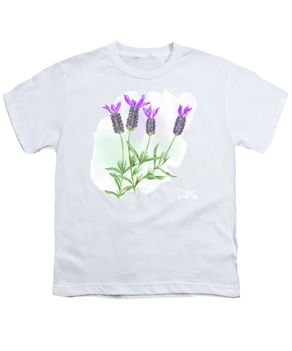 Lavender Youth T-Shirt featuring the mixed media Lovely Lavender by Shari Warren
