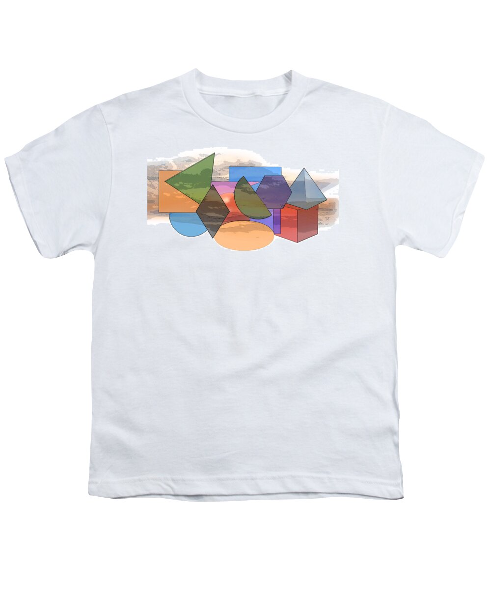 Cool Art Youth T-Shirt featuring the digital art Lucy in the Sky with Diamonds and Squares and ... by Ronald Mills