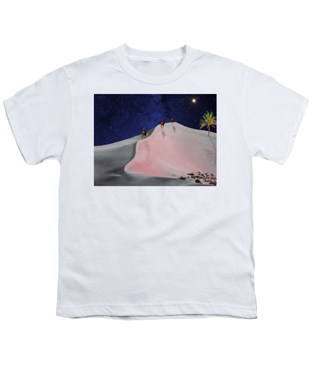  Landscape Youth T-Shirt featuring the painting Magi by Trask Ferrero