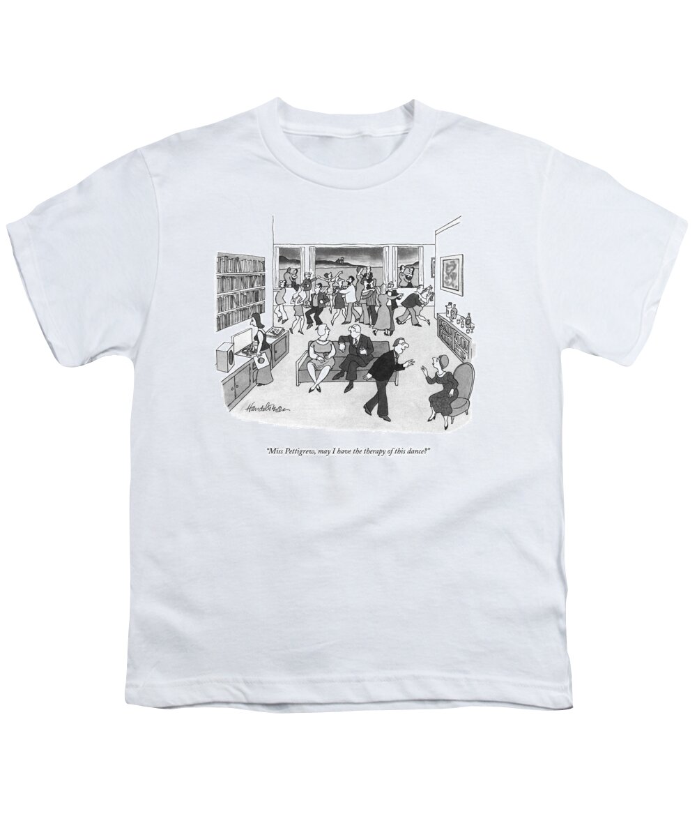 miss Pettigrew Youth T-Shirt featuring the drawing May I Have The Therapy Of This Dance? by JB Handelsman