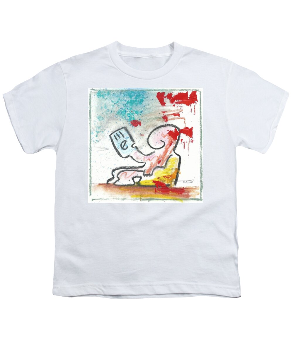 Skredch Youth T-Shirt featuring the mixed media Me-reader by Eduard Meinema