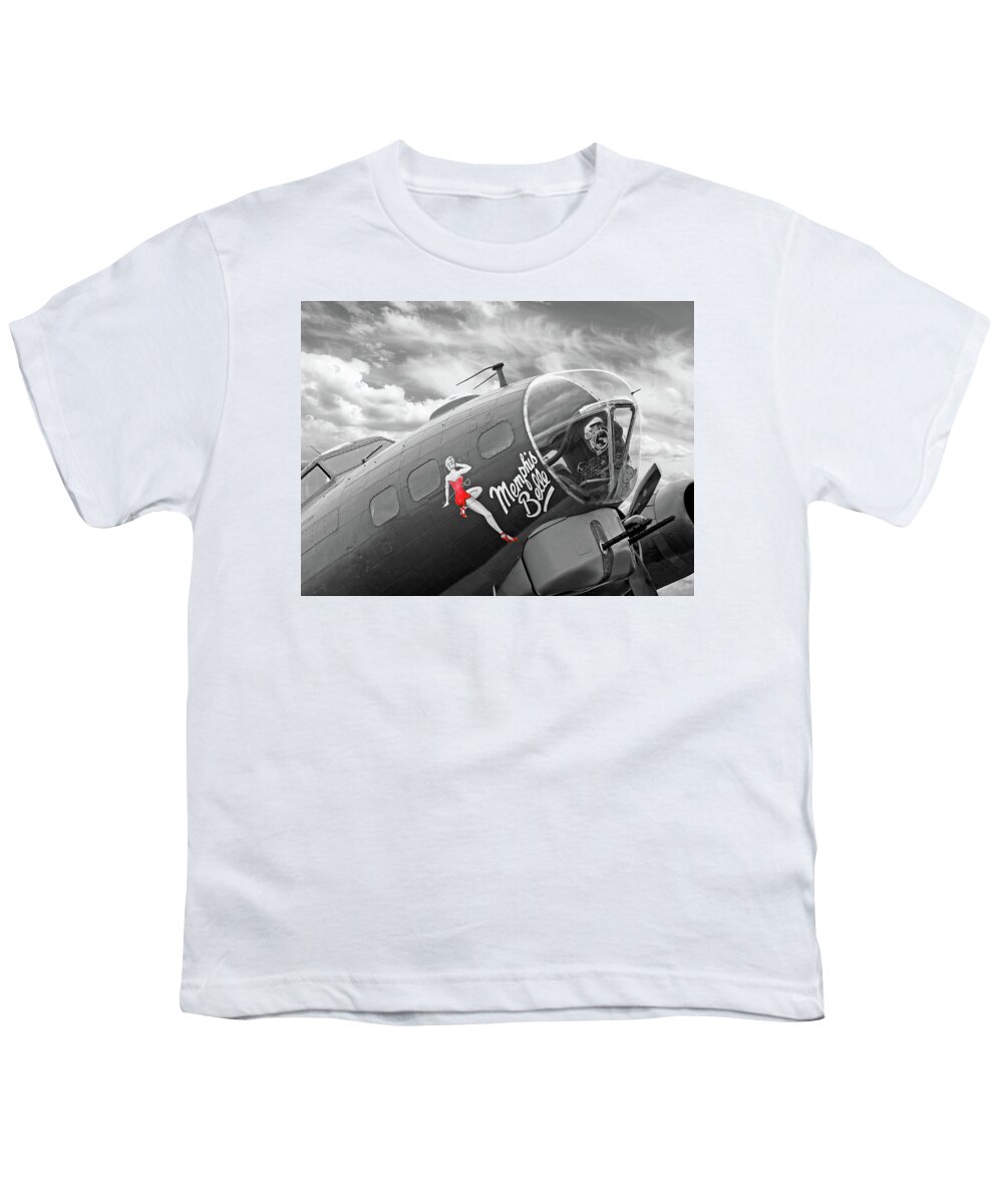 Aviation Youth T-Shirt featuring the photograph Memphis Belle by Gill Billington