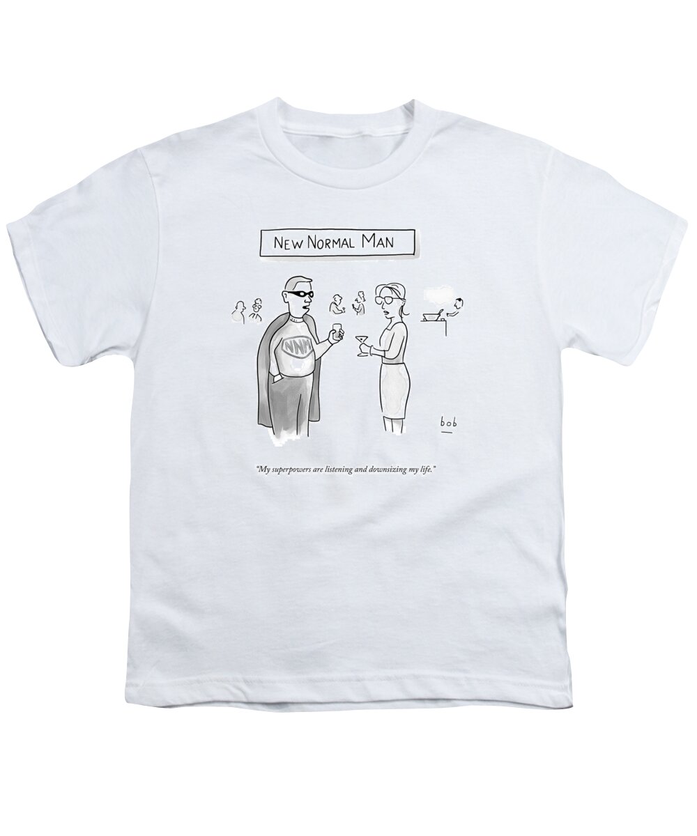 A25367 Youth T-Shirt featuring the drawing New Normal Man by Bob Eckstein