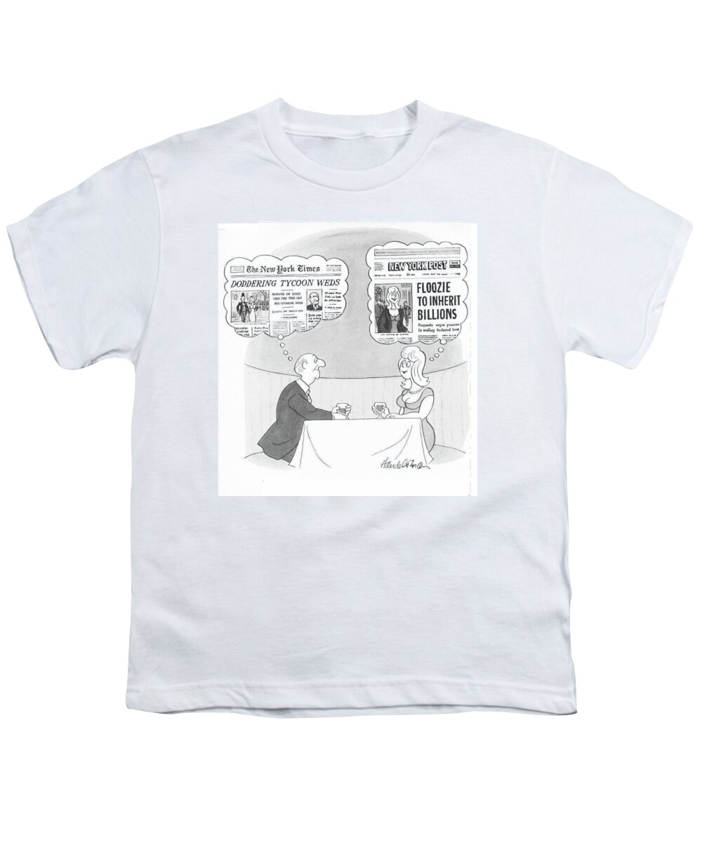 Captionless Youth T-Shirt featuring the drawing New Yorker December 21, 1981 by JB Handelsman