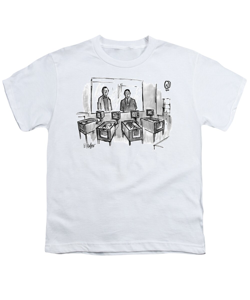 Captionless Youth T-Shirt featuring the drawing New Yorker February 21, 1994 by Warren Miller