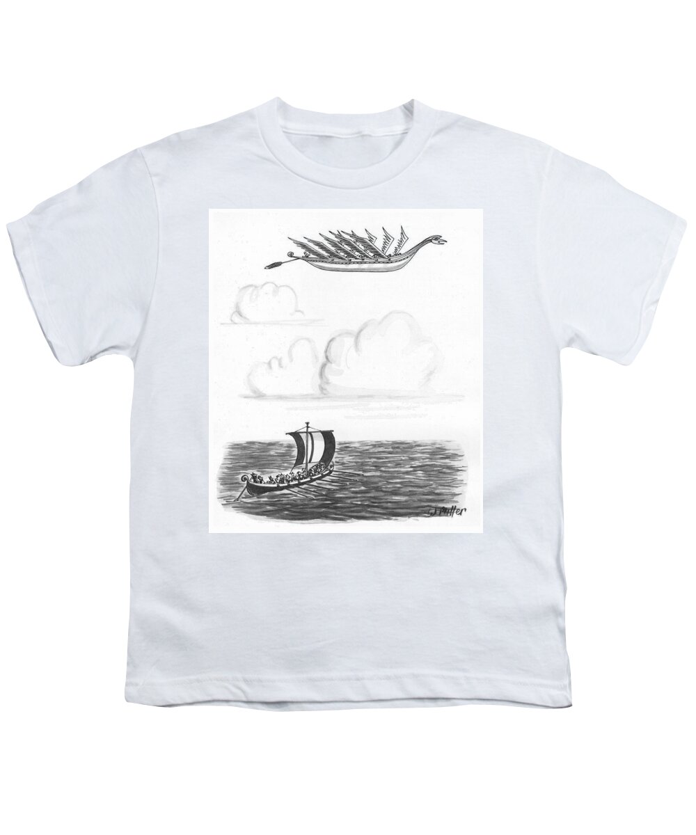 Captionless Youth T-Shirt featuring the drawing New Yorker October 23, 1978 by Warren Miller
