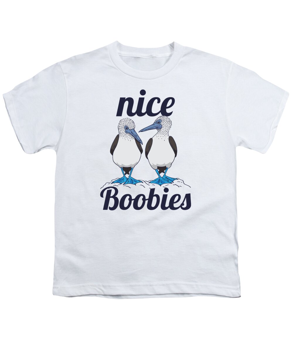 Nice Boobies Gift Footed Booby Bird Funny Youth T-Shirt by Philip Anders - Fine America