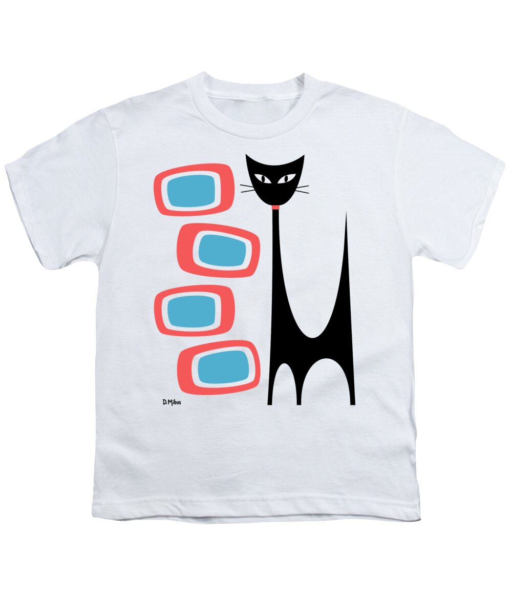 Atomic Youth T-Shirt featuring the digital art No Background Atomic Cat Blue Pink by Donna Mibus