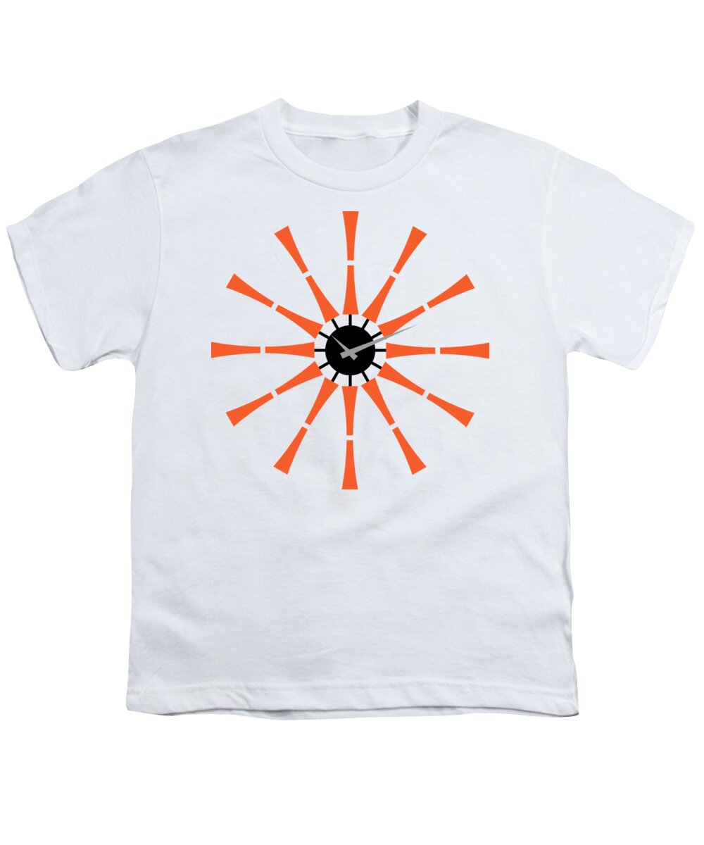 Mid Century Modern Youth T-Shirt featuring the digital art No Background Spindle Clock by Donna Mibus