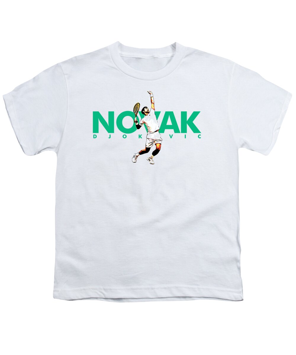 Rf Youth T-Shirt featuring the digital art Novak Dokovic by Chris L Sullivan