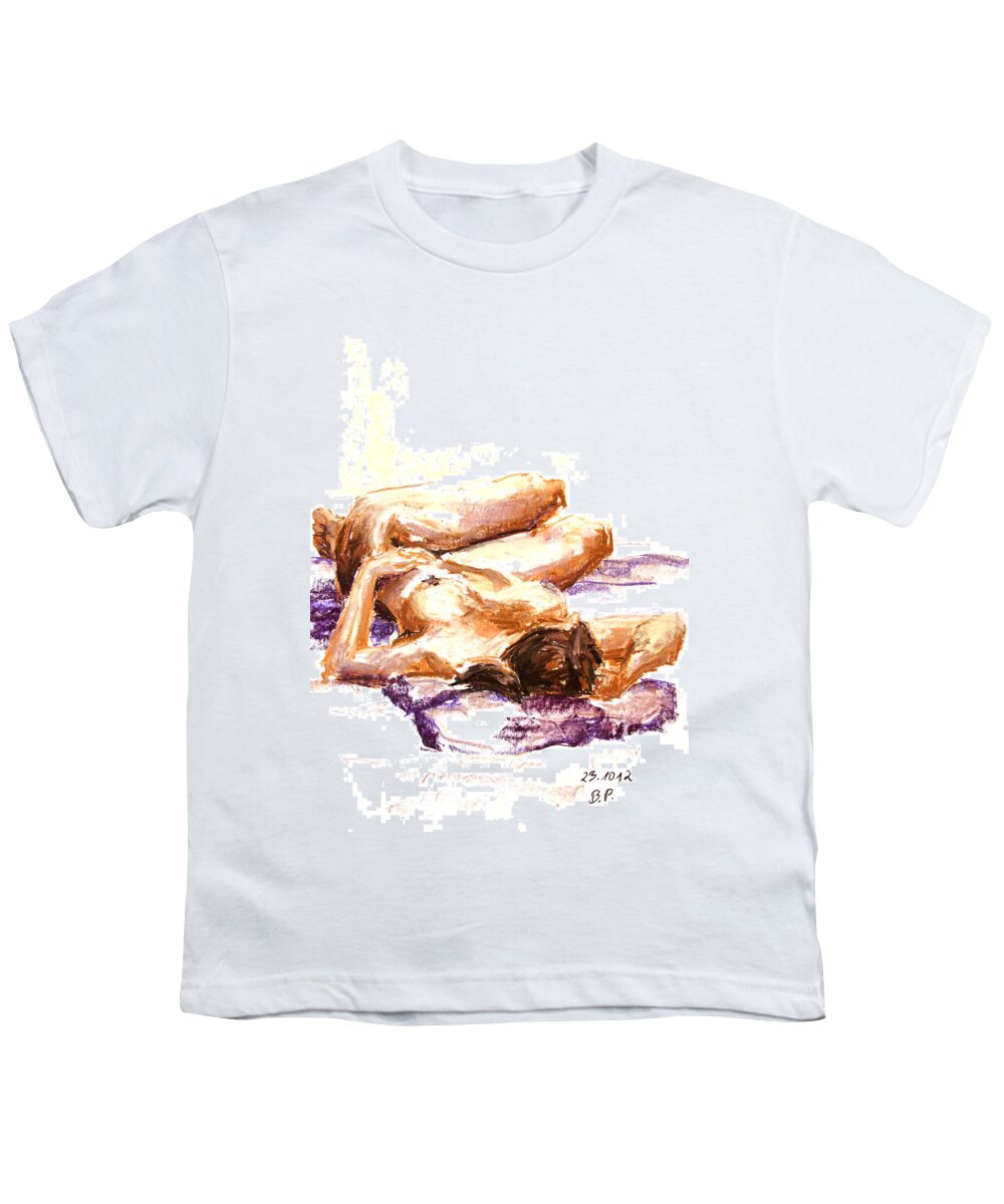 Barbara Pommerenke Youth T-Shirt featuring the painting Nude 23-10-12-4 by Barbara Pommerenke