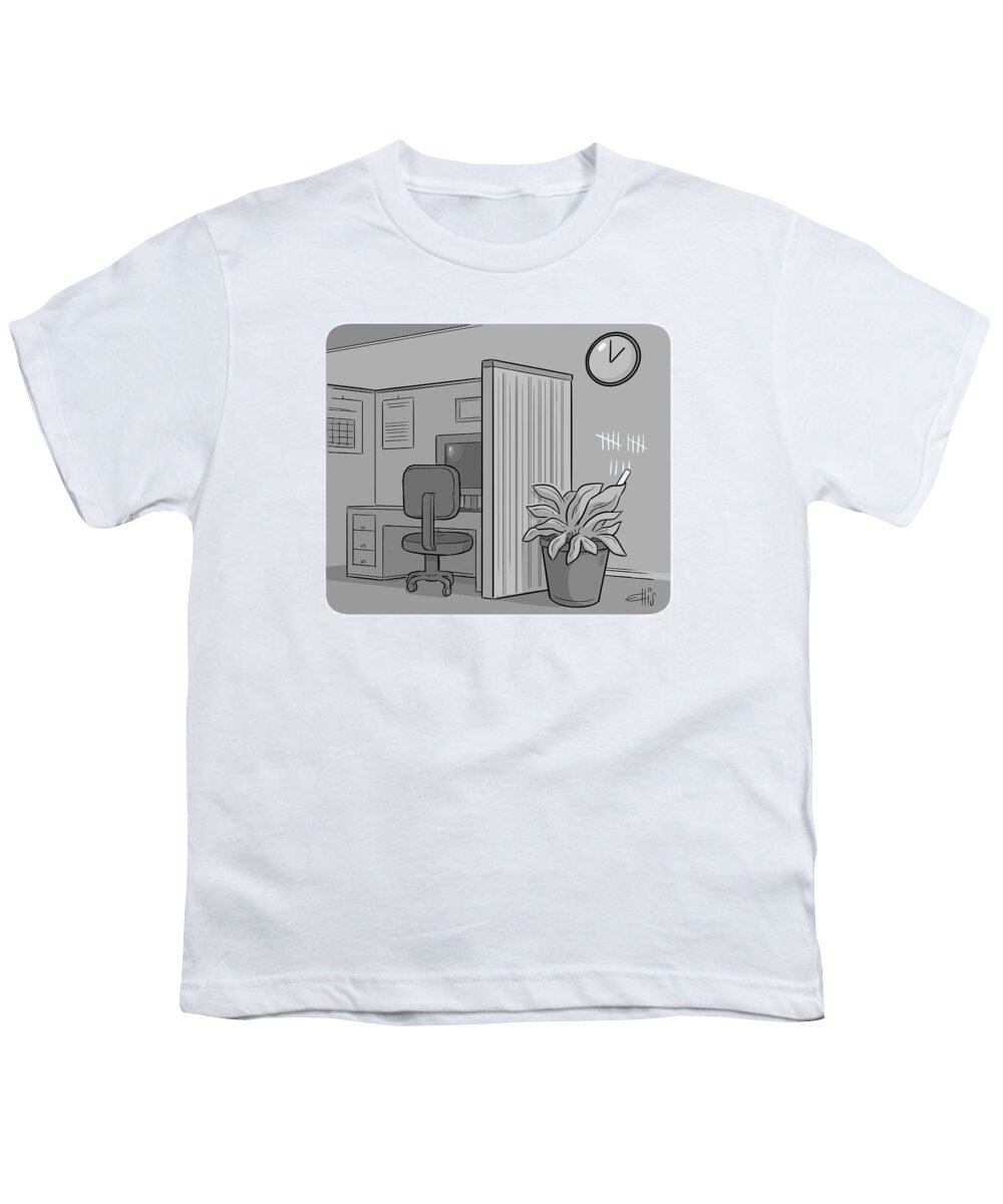 Captionless Youth T-Shirt featuring the drawing Office Plant by Ellis Rosen