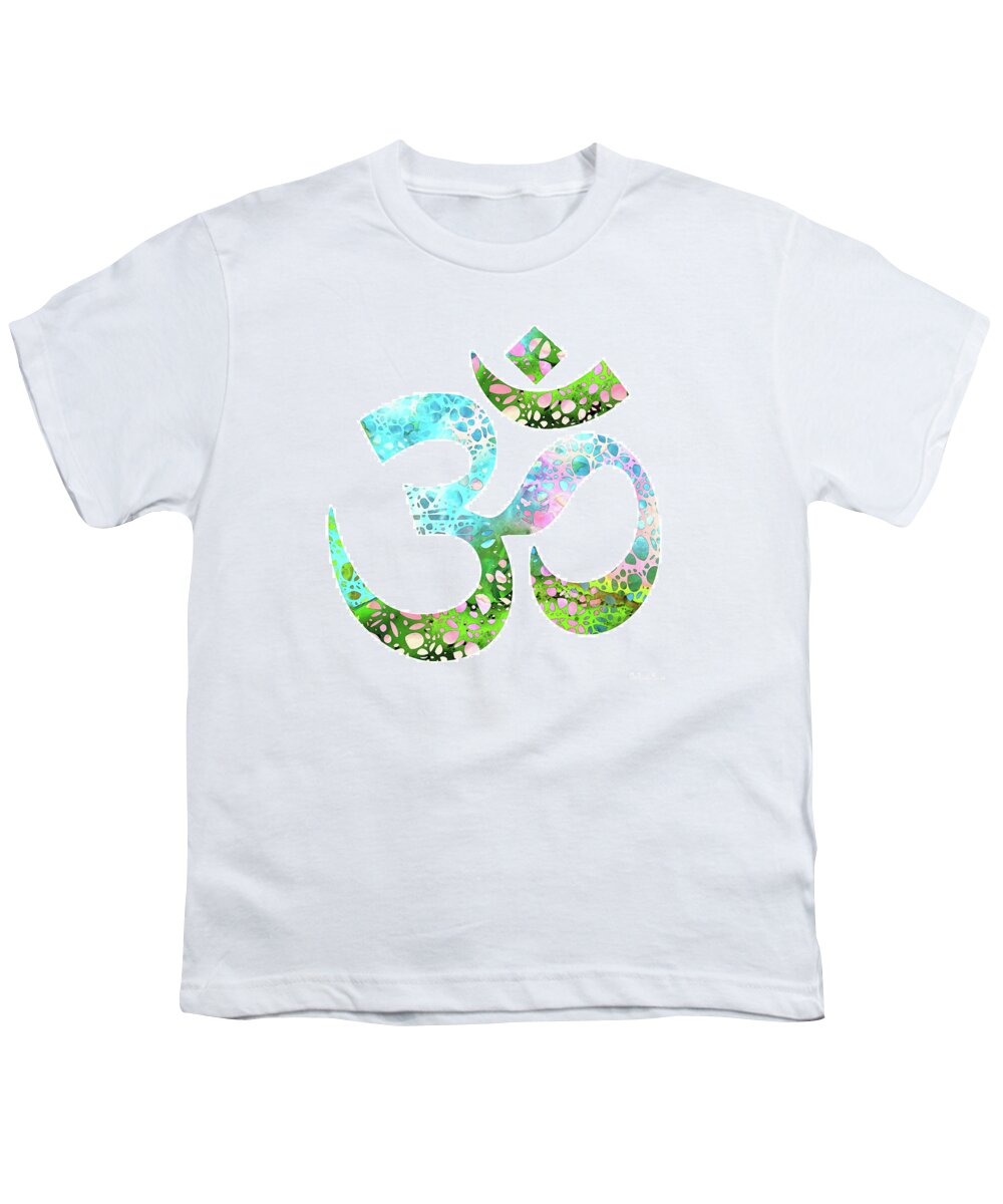 Om Symbol Youth T-Shirt featuring the painting Om 16 - Colorful Art - Sharon Cummings by Sharon Cummings