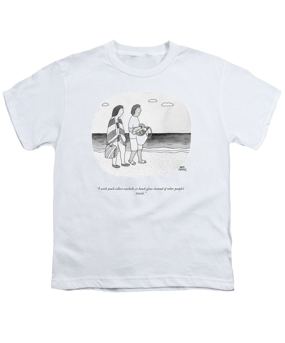 A25501 Youth T-Shirt featuring the drawing Other People's Towels by Amy Hwang