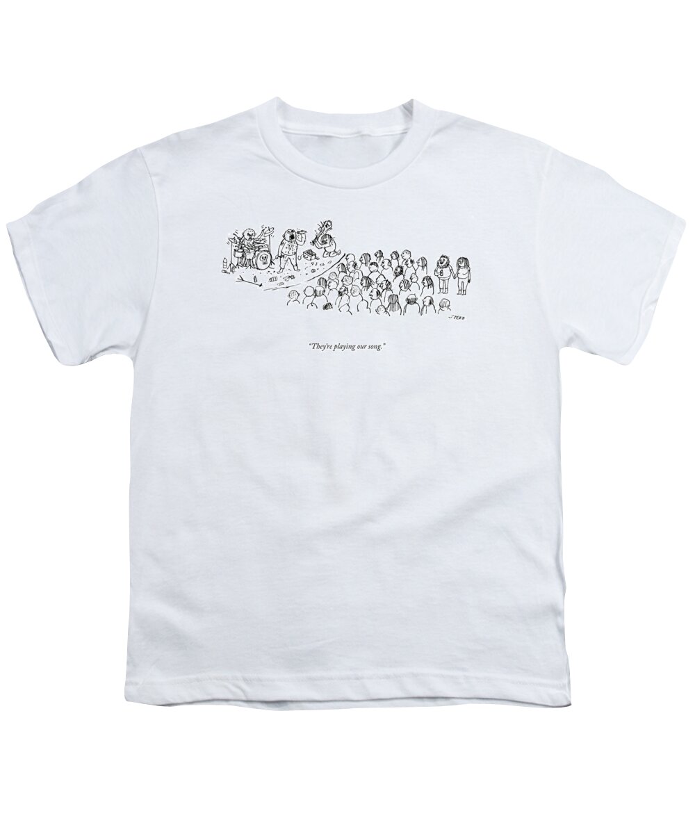 A24034 Youth T-Shirt featuring the drawing Our Song by Edward Steed