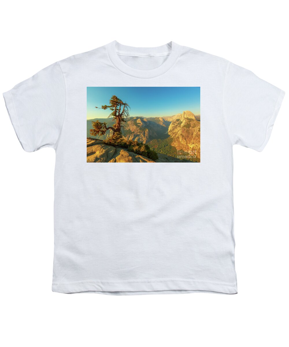 Yosemite Youth T-Shirt featuring the photograph panorama tree at Glacier Point by Benny Marty
