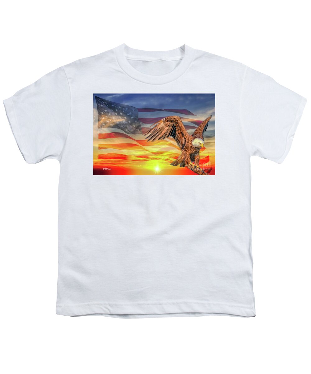 Eagles Youth T-Shirt featuring the photograph Patriotic Sky II by DB Hayes