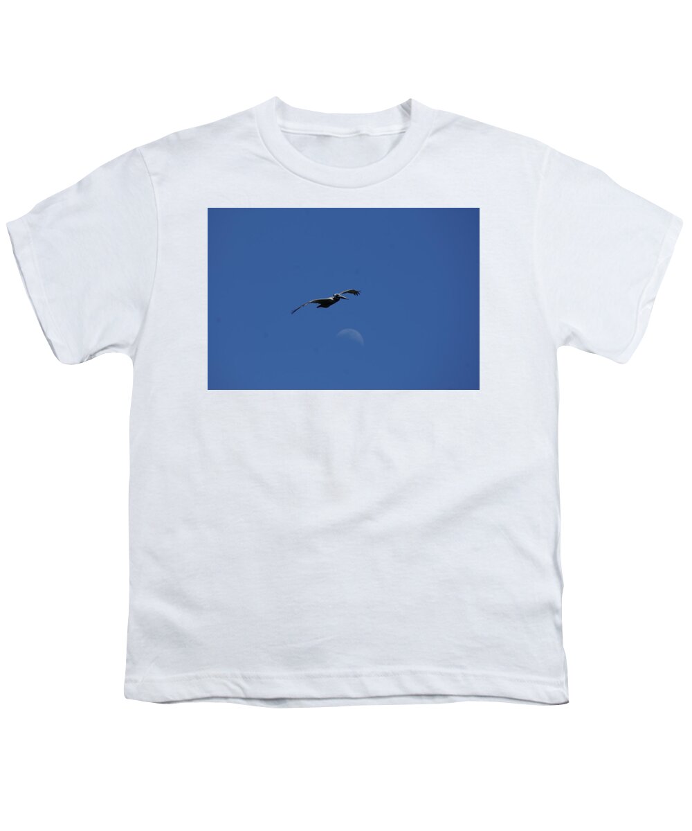 Pelican Youth T-Shirt featuring the photograph Pelican Moon by Heather E Harman