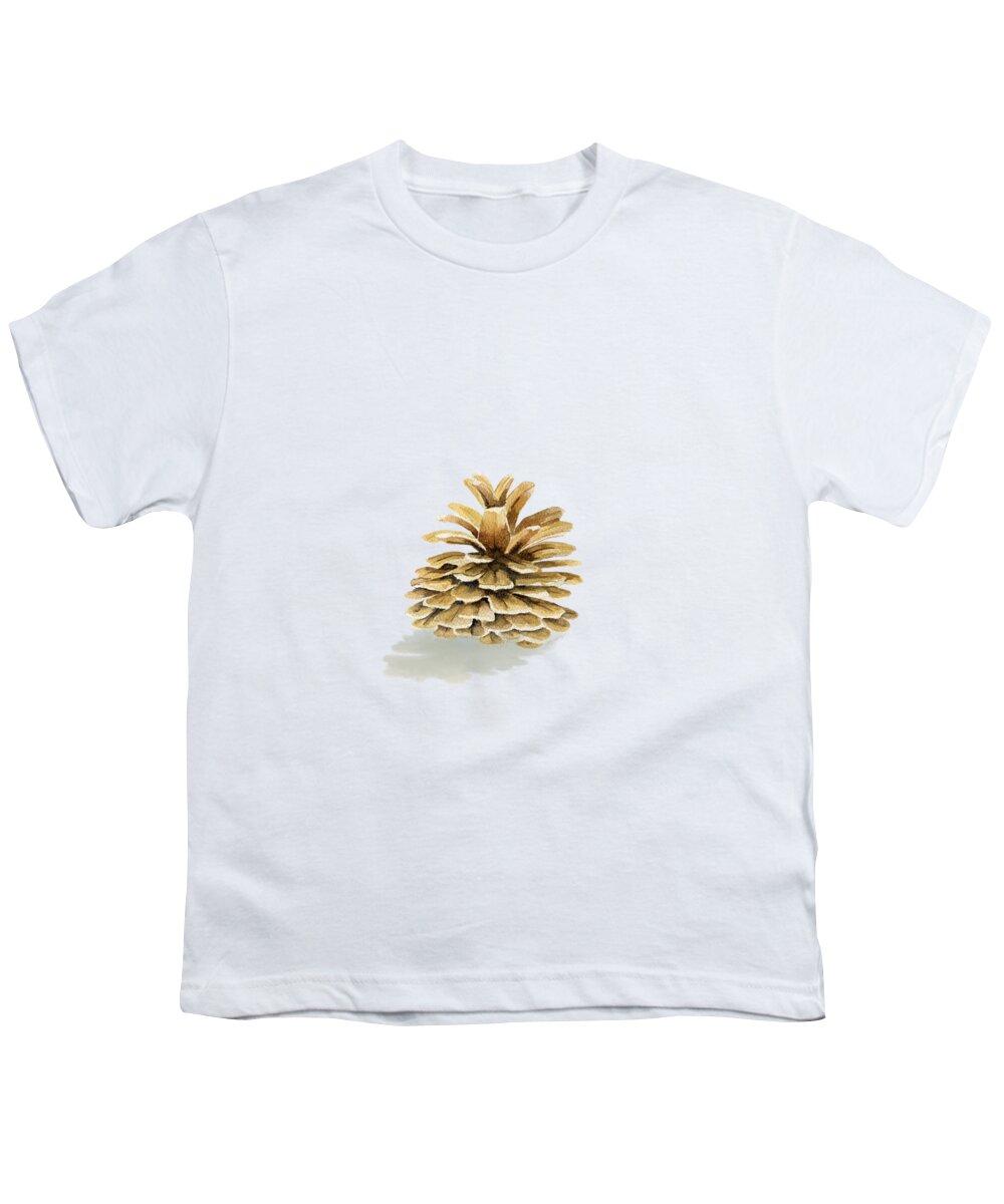 Pine Cone Youth T-Shirt featuring the painting Pine Cone by Melly Terpening
