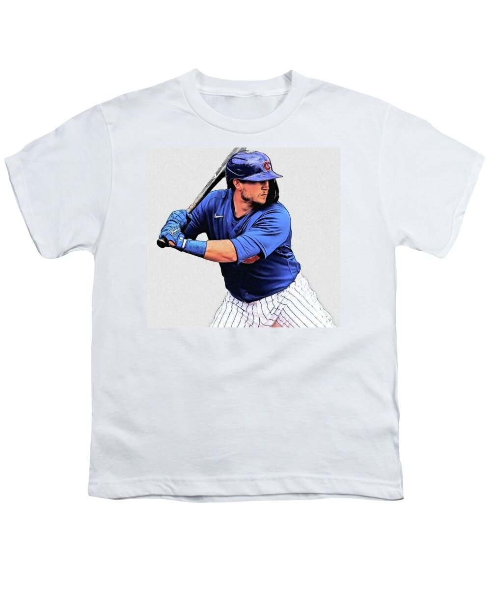 P.J. Higgins - Catcher - Chicago Cubs Youth T-Shirt by Bob Smerecki - Pixels