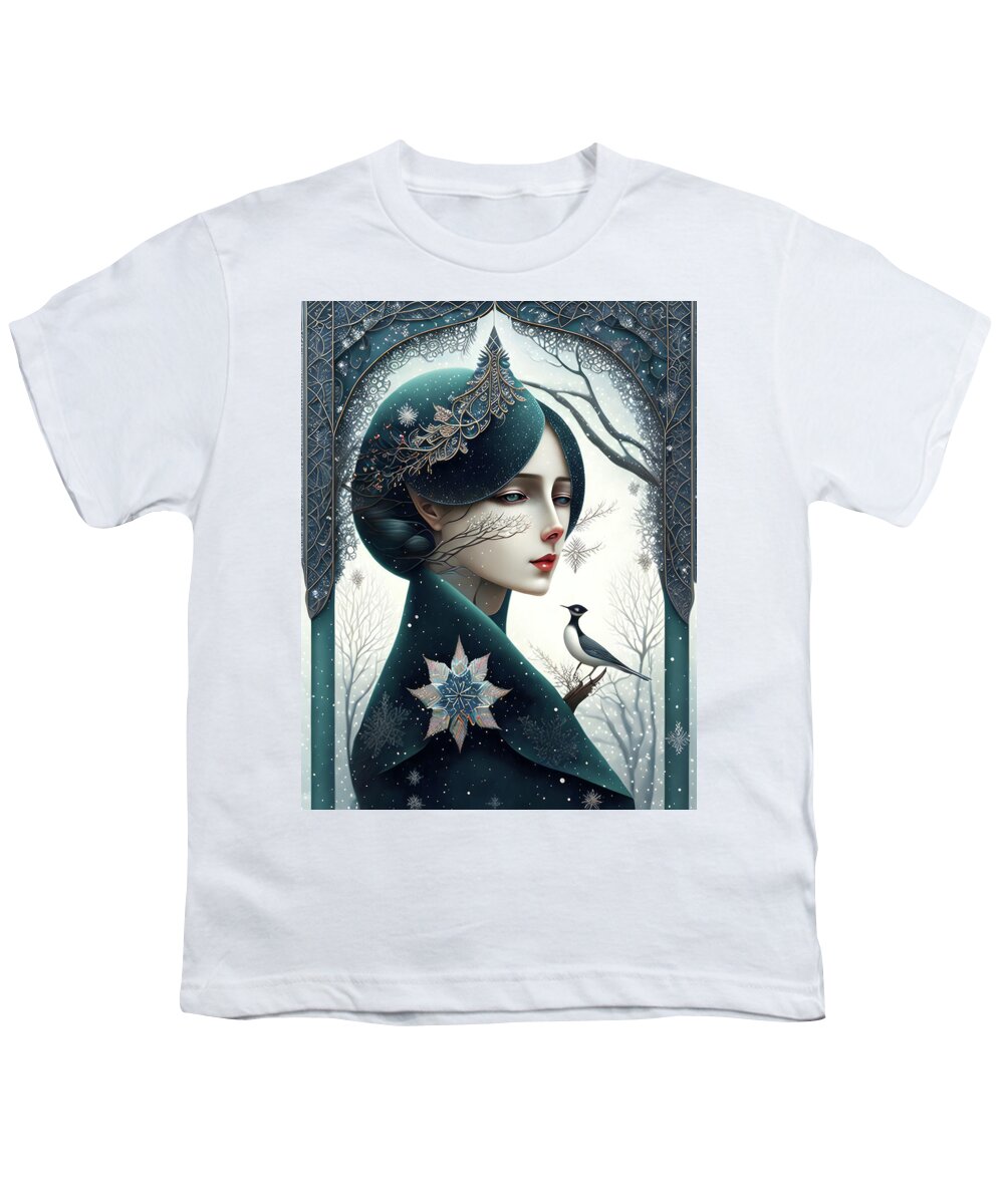 Winter Youth T-Shirt featuring the painting Portrait of Winter by Bob Orsillo