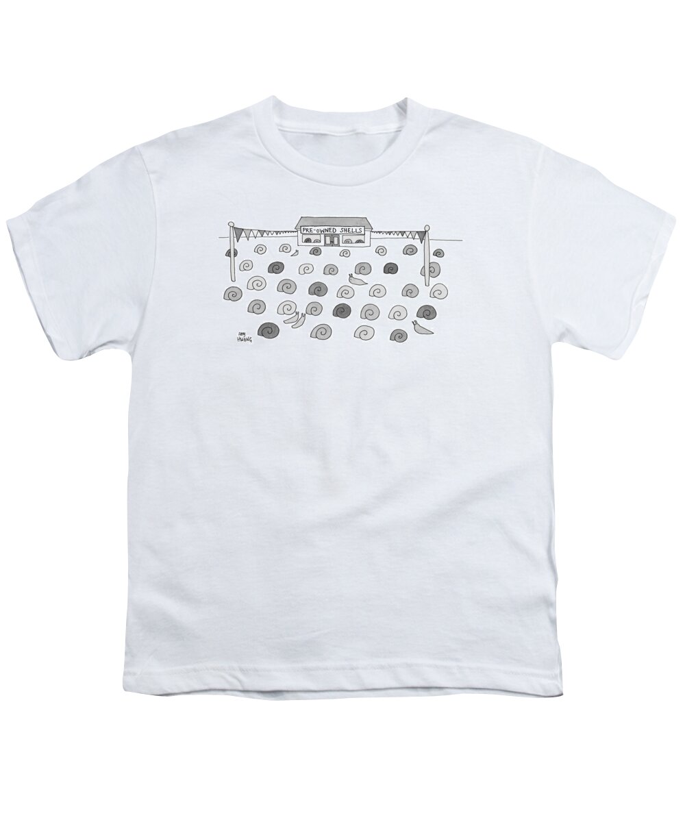 Used Youth T-Shirt featuring the drawing Pre Owned Shells by Amy Hwang