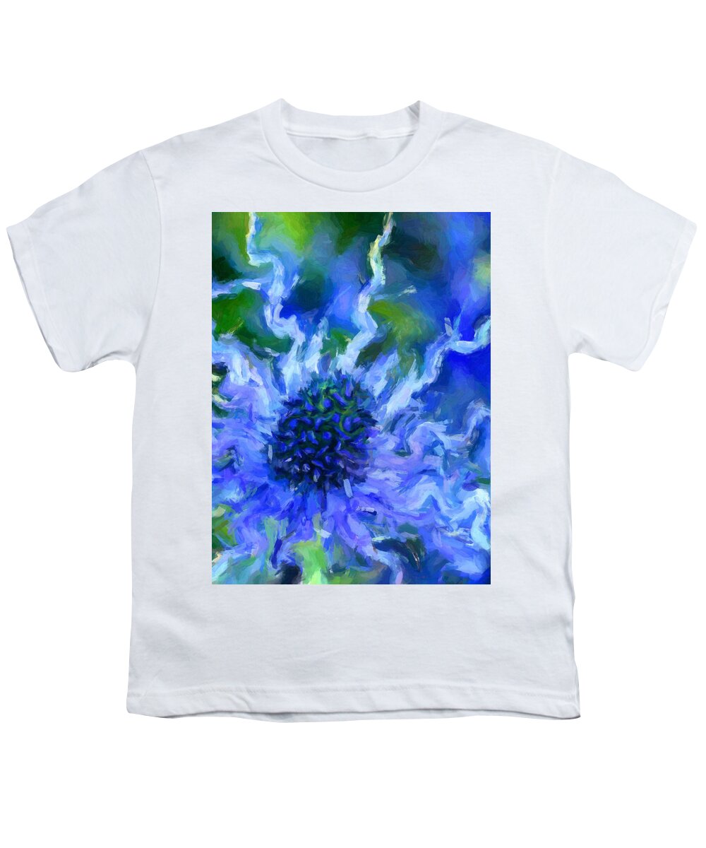 Floral Youth T-Shirt featuring the painting Prickly Flower by Trask Ferrero